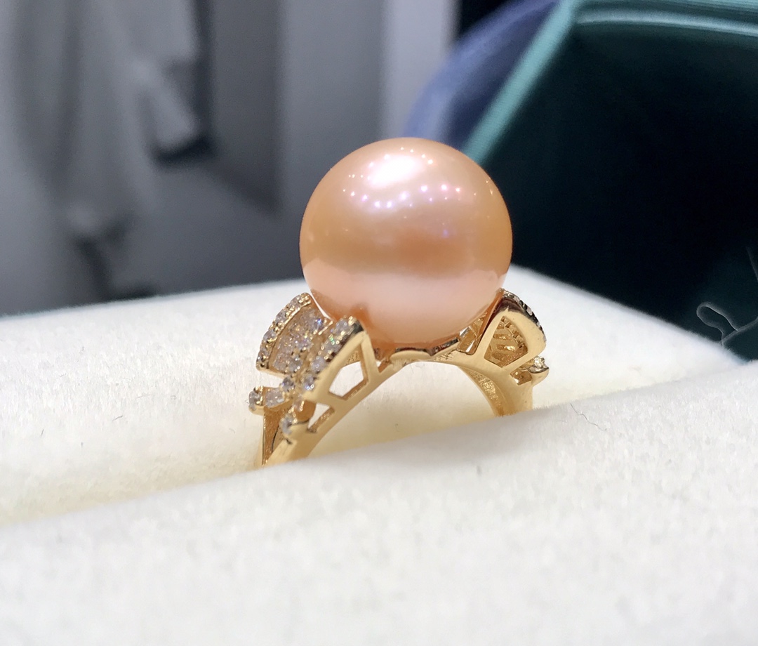 JE267S90 天然真珠リング、スターリングシルバーインレイ