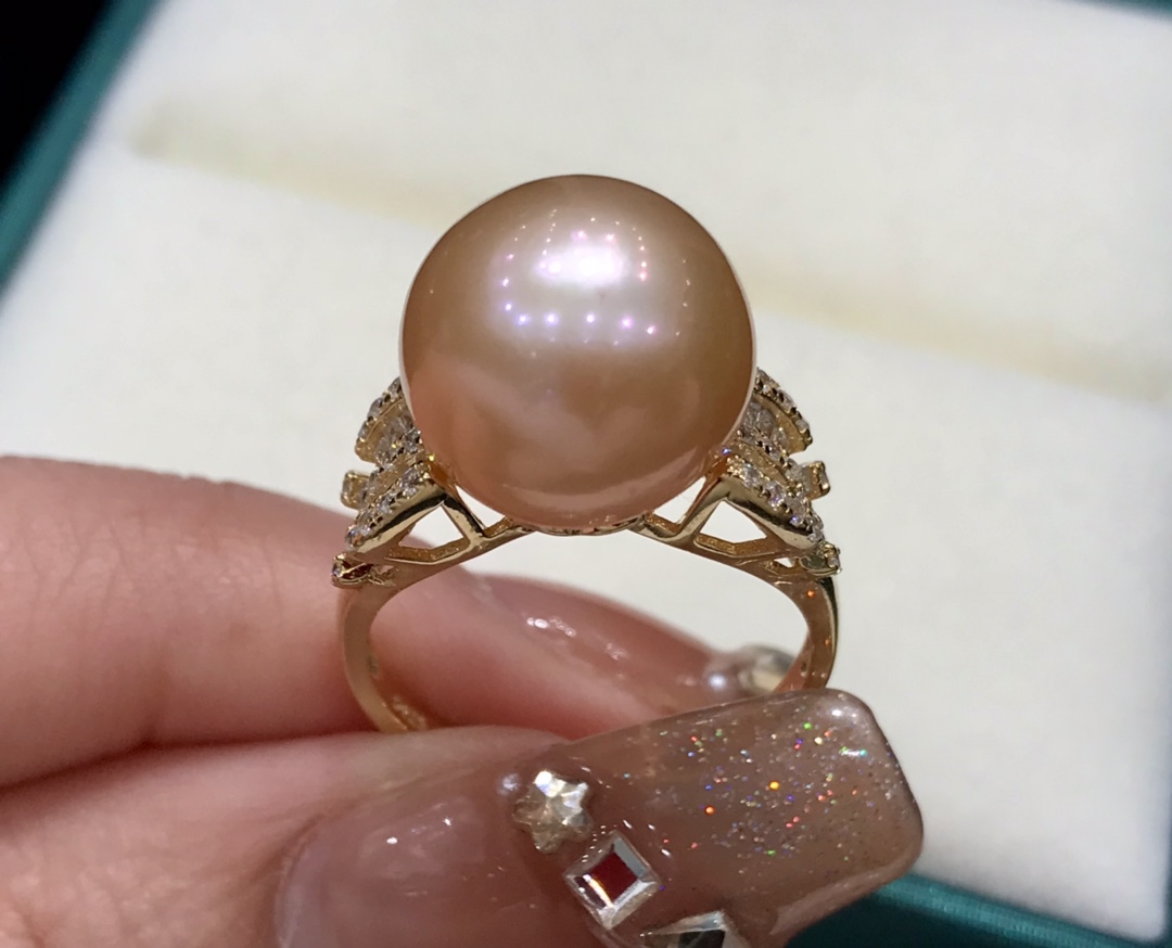 JE267S90 天然真珠リング、スターリングシルバーインレイ - 画像 (4)