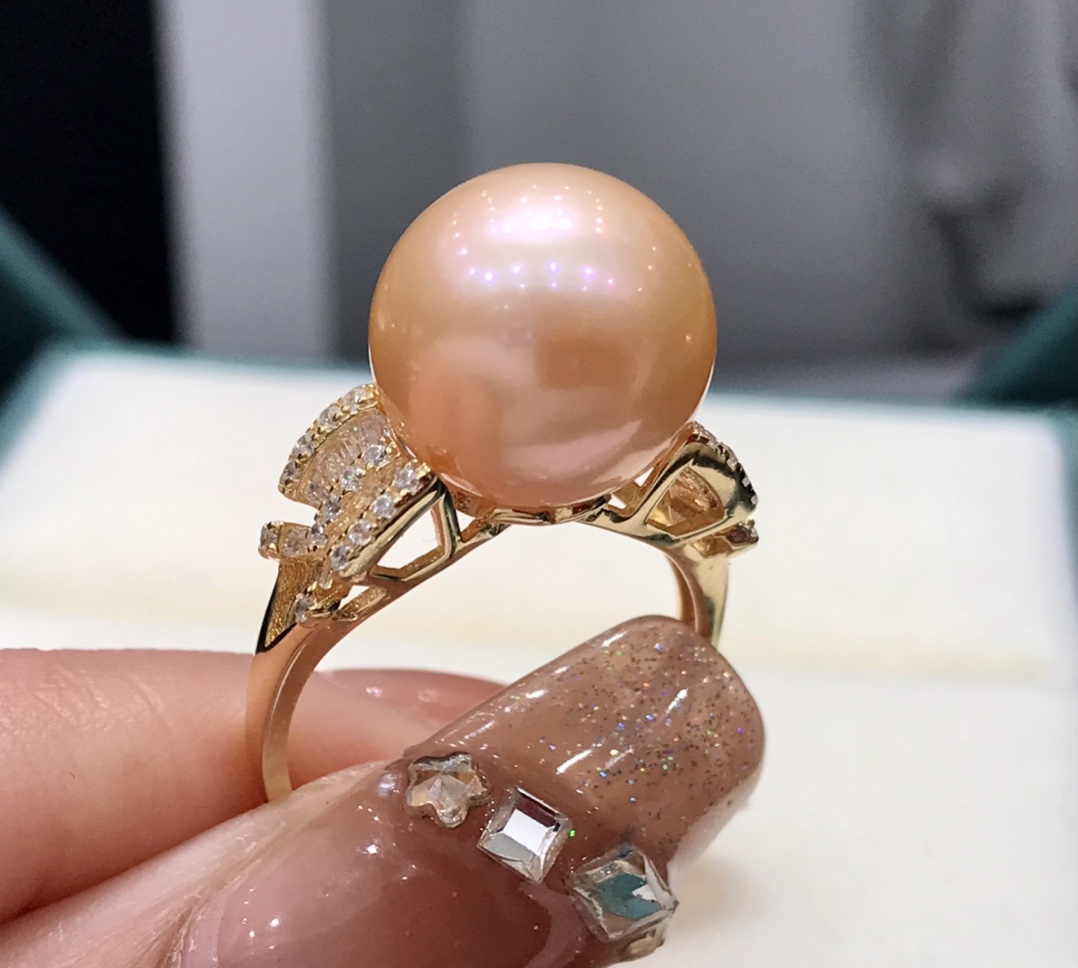 JE267S90 天然真珠リング、スターリングシルバーインレイ - 画像 (6)