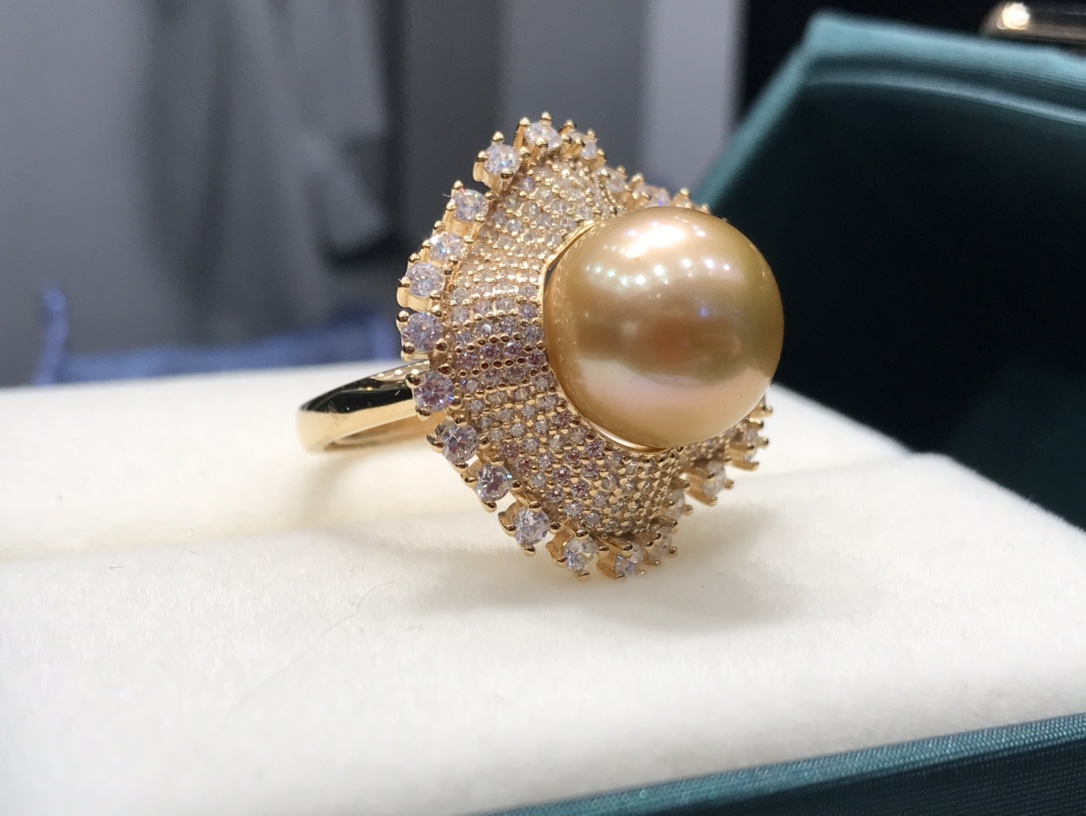 JE292S61 天然真珠リング、スターリングシルバーインレイ
