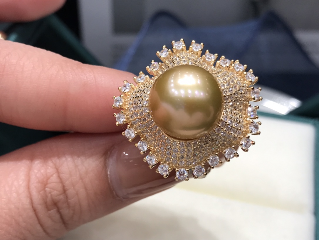 JE292S61 天然真珠リング、スターリングシルバーインレイ - 画像 (4)