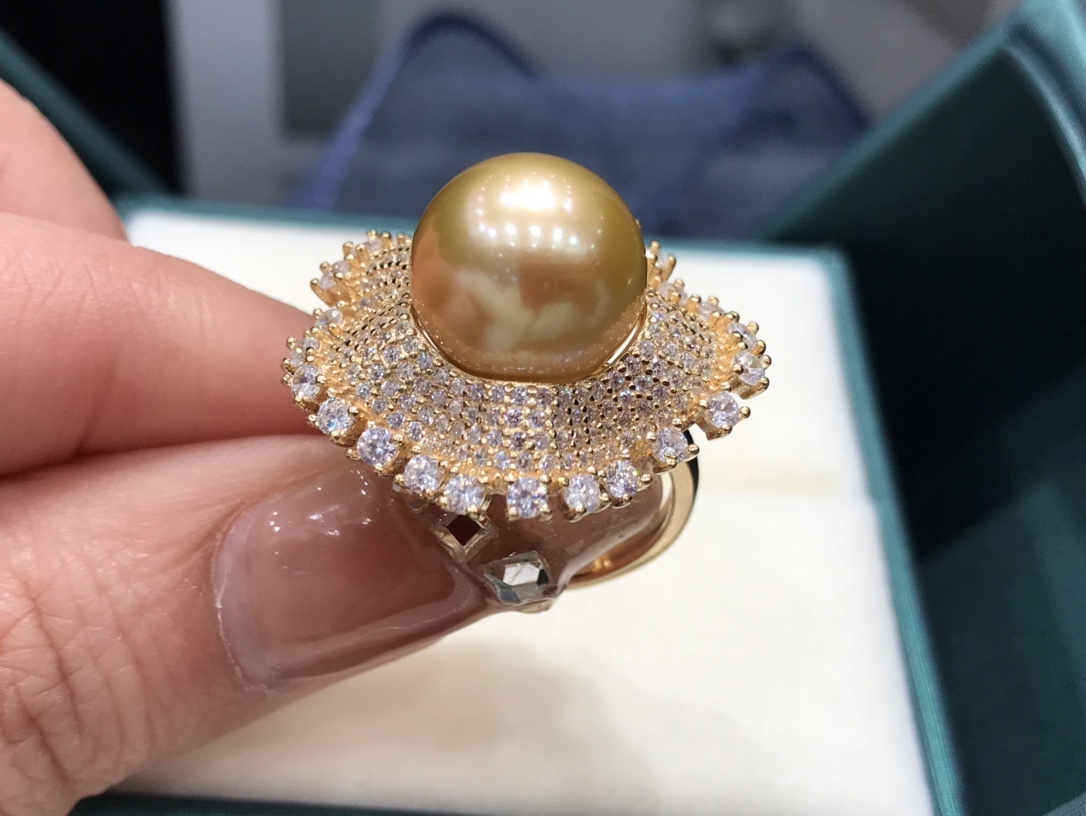 JE292S61 天然真珠リング、スターリングシルバーインレイ - 画像 (5)