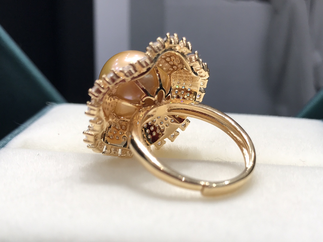 JE292S61 天然真珠リング、スターリングシルバーインレイ - 画像 (6)