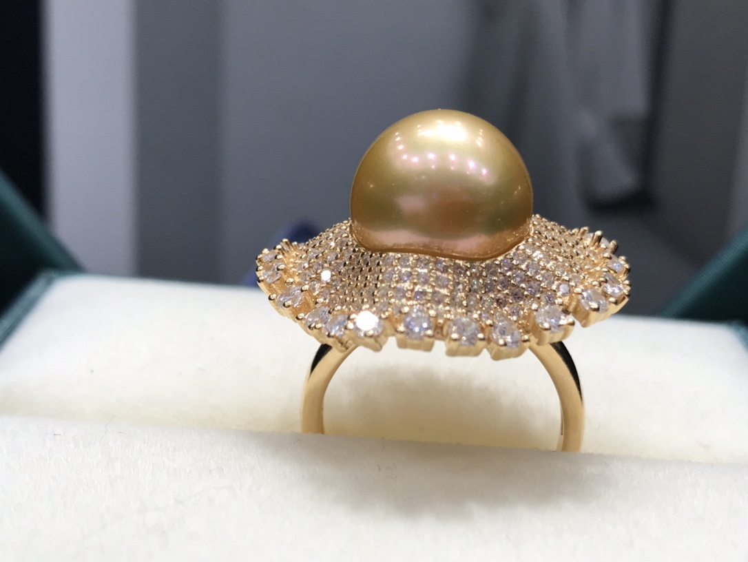 JE292S61 天然真珠リング、スターリングシルバーインレイ - 画像 (7)