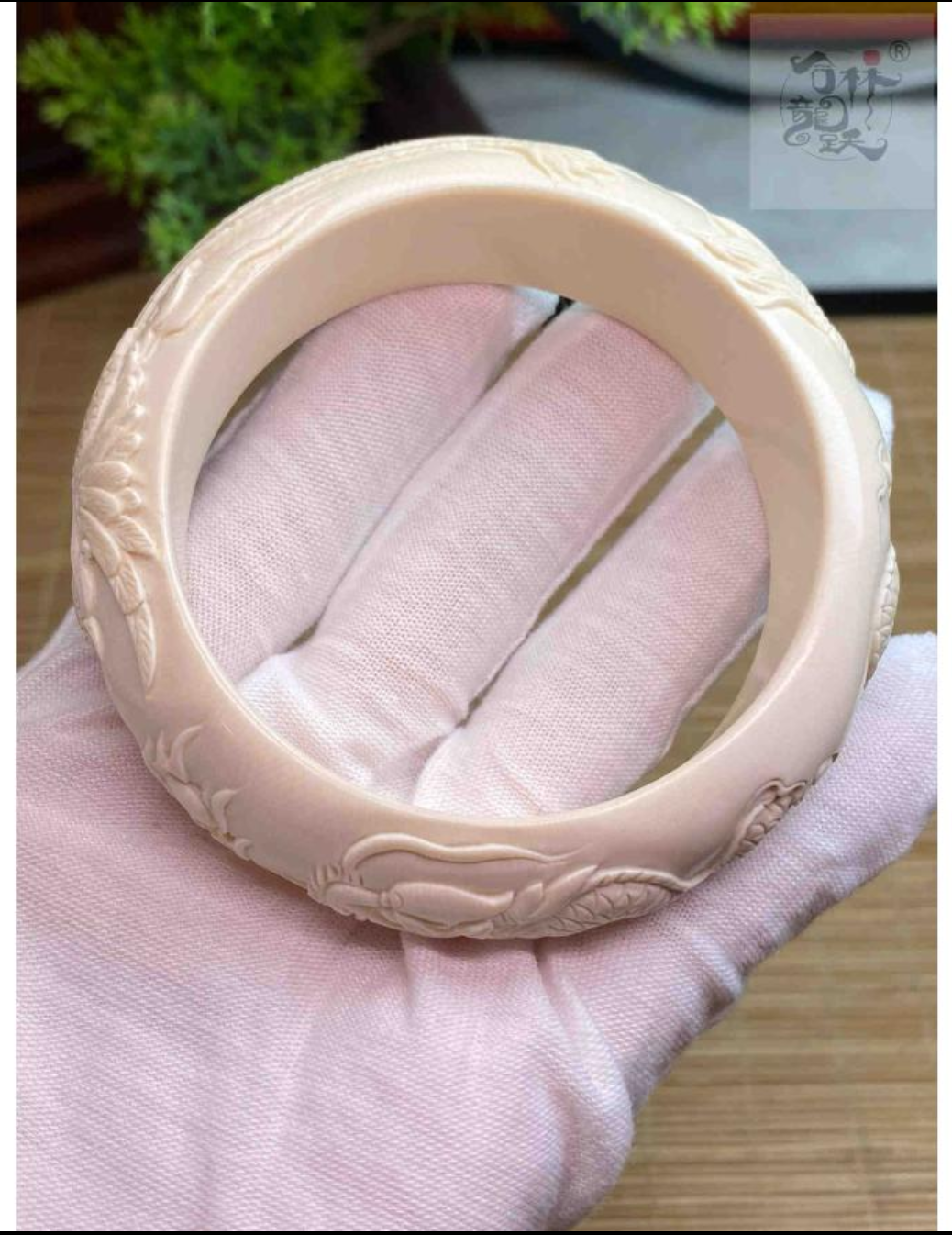 天然マンモス牙美しい手作り彫刻 龍鳳貴妃 ブレスレット - 画像 (3)