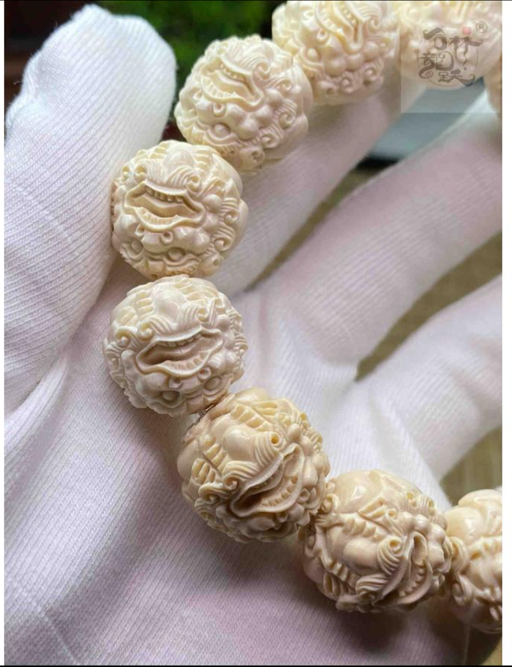 天然マンモス牙美しい手作り彫刻 貔貅 ブレスレット - 画像 (2)