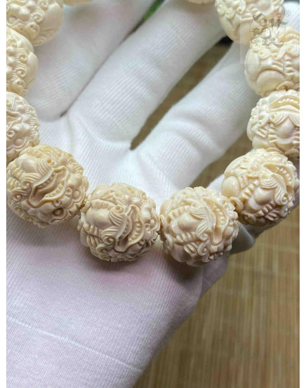 天然マンモス牙美しい手作り彫刻 貔貅 ブレスレット - 画像 (5)