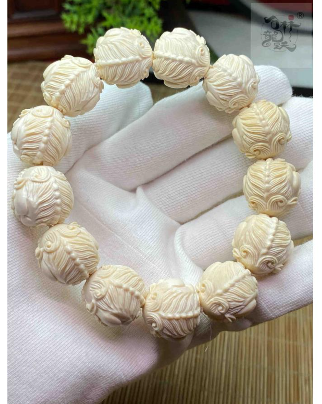 天然マンモス牙美しい手作り彫刻 貔貅 ブレスレット - 画像 (7)