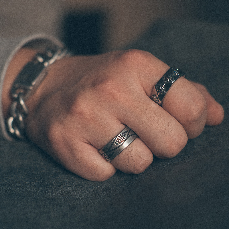 タイシルバーヴィンテージリーフ人差し指リング - 画像 (5)