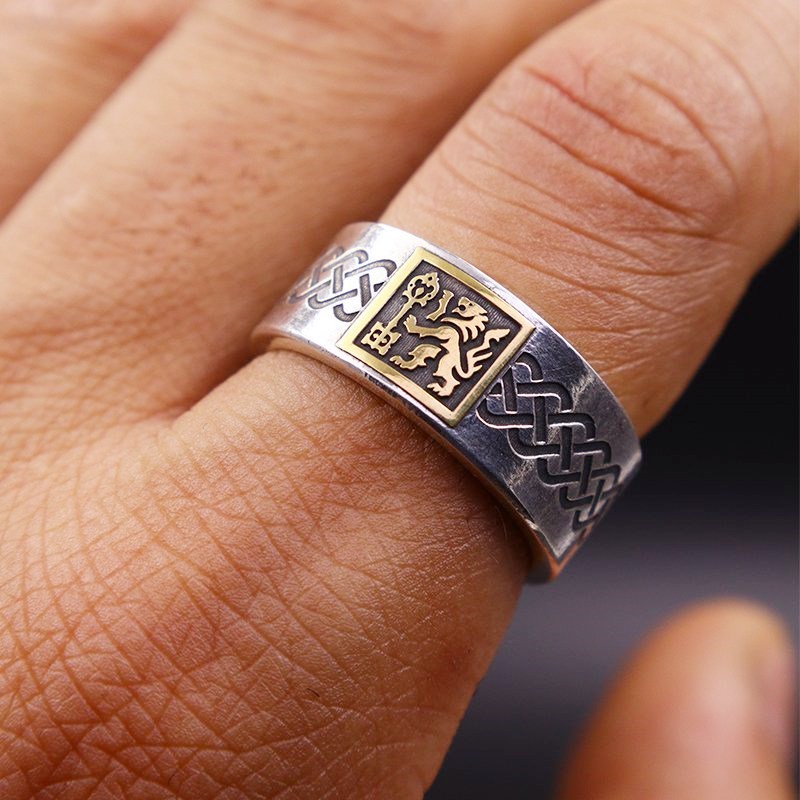 タイシルバーヴィンテージオープンリング(ゴールドライオン) - 画像 (3)