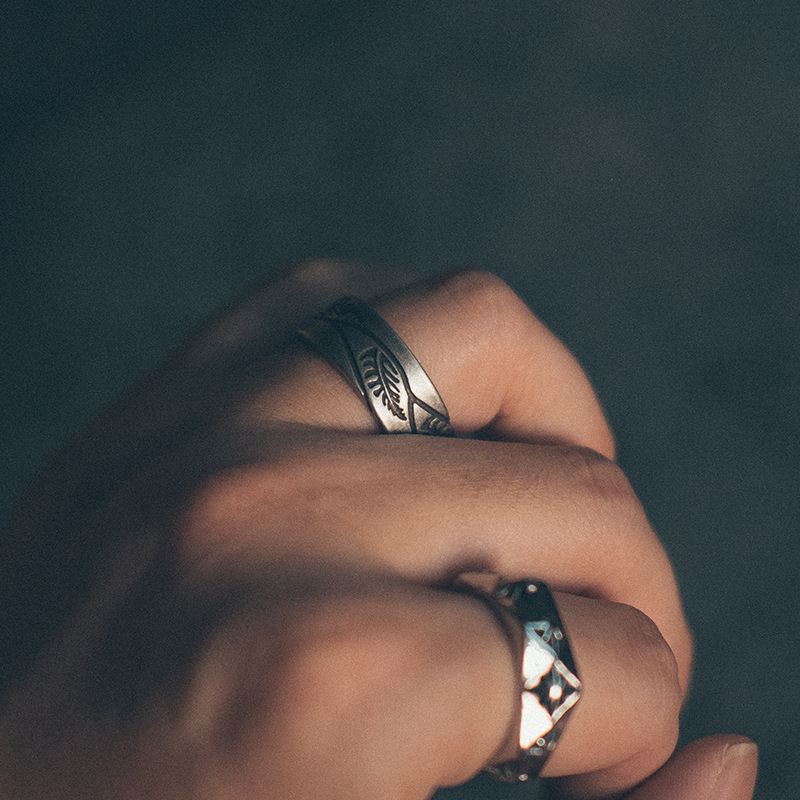 タイシルバーヴィンテージリーフ人差し指リング - 画像 (4)