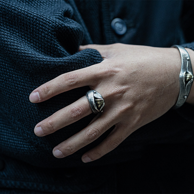 タイシルバーヴィンテージオープンリング 舌 - 画像 (5)