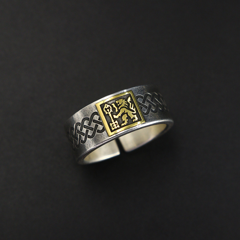 タイシルバーヴィンテージオープンリング(ゴールドライオン) - 画像 (5)