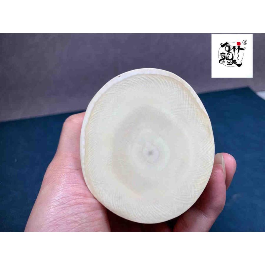 天然猛牙美しい手作り彫刻元宝弥勒 置物 - 画像 (4)