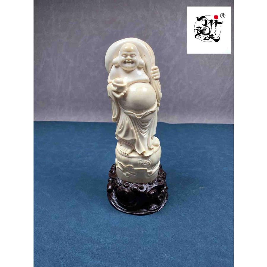 天然猛牙美しい手作り彫刻元宝弥勒 置物 - 画像 (2)