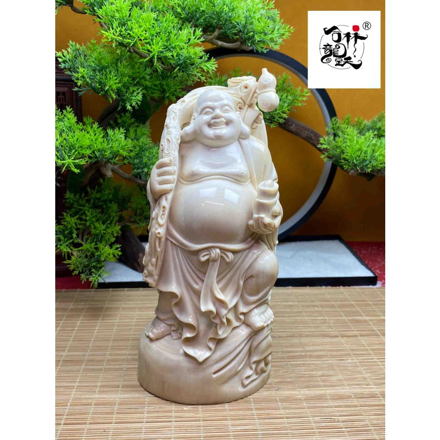天然マンモス牙美しい手作り弥勒仏 置物 - 画像 (9)