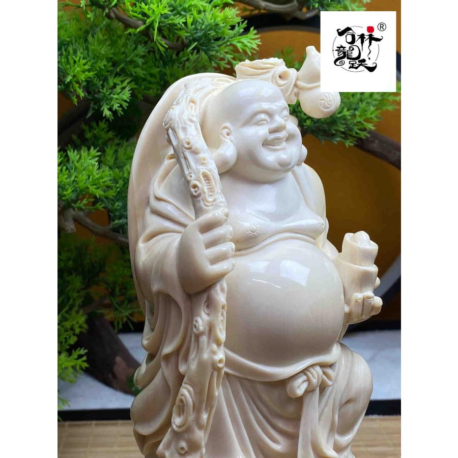 天然マンモス牙美しい手作り弥勒仏 置物 - 画像 (4)