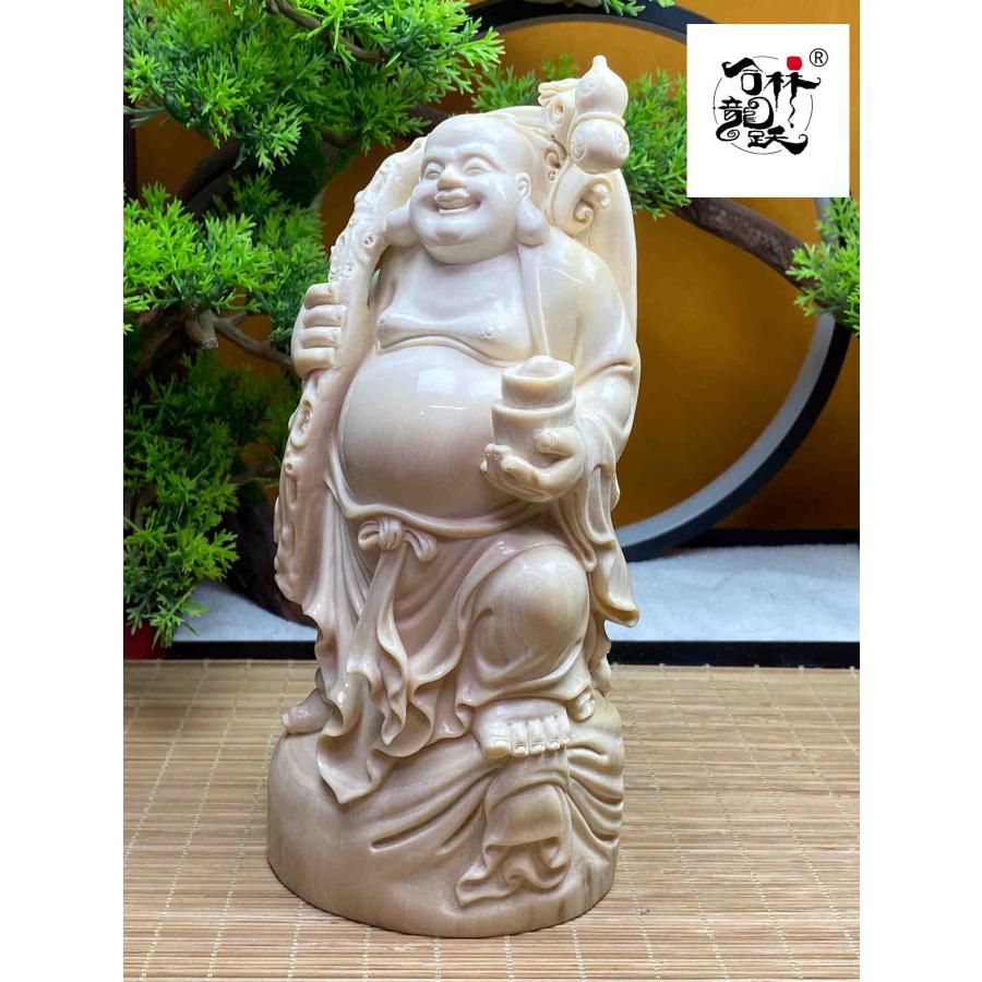 天然マンモス牙美しい手作り弥勒仏 置物 - 画像 (3)
