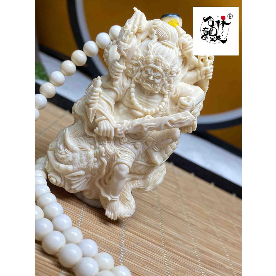 天然マンモス牙美しい手作り彫刻不動尊菩薩 ネックレス - 画像 (5)
