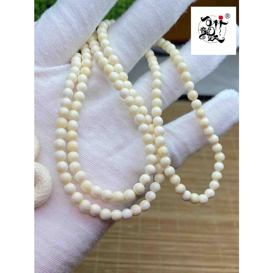 天然マンモス牙精巧な手作り彫刻干支蛇 ネックレス - 画像 (4)