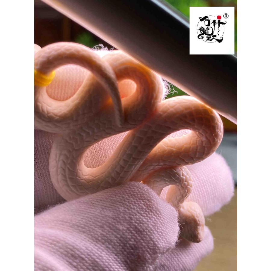 天然マンモス牙精巧な手作り彫刻干支蛇 ネックレス - 画像 (8)