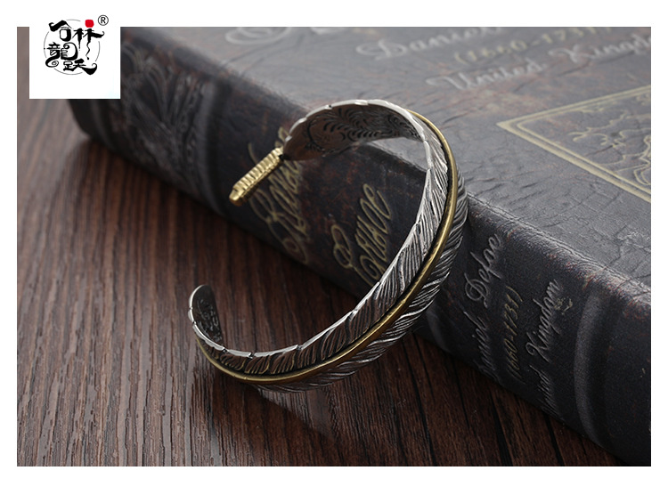 アラベスク フェザー ブレスレット タイ シルバー