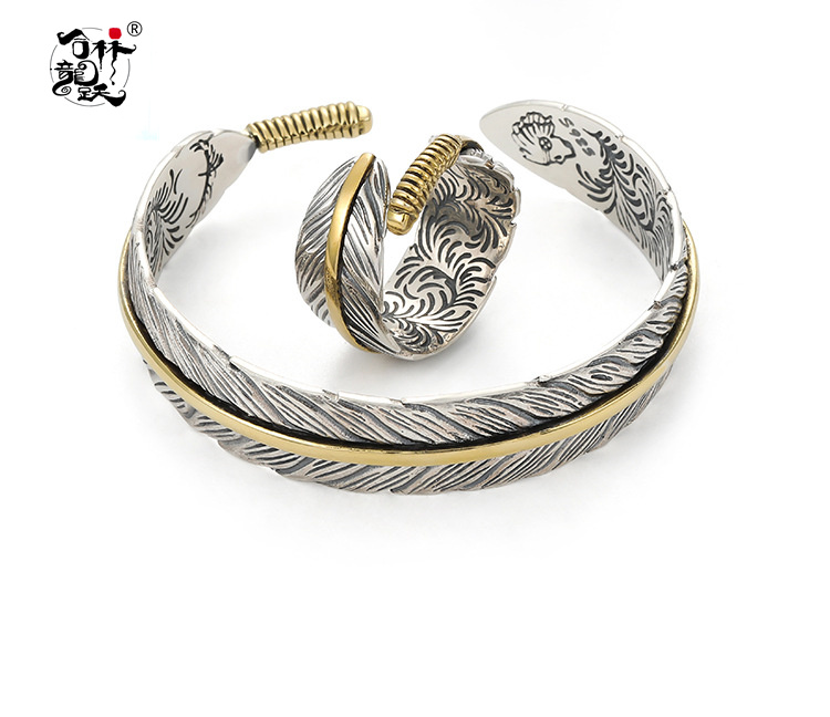 アラベスク フェザー ブレスレット タイ シルバー - 画像 (6)