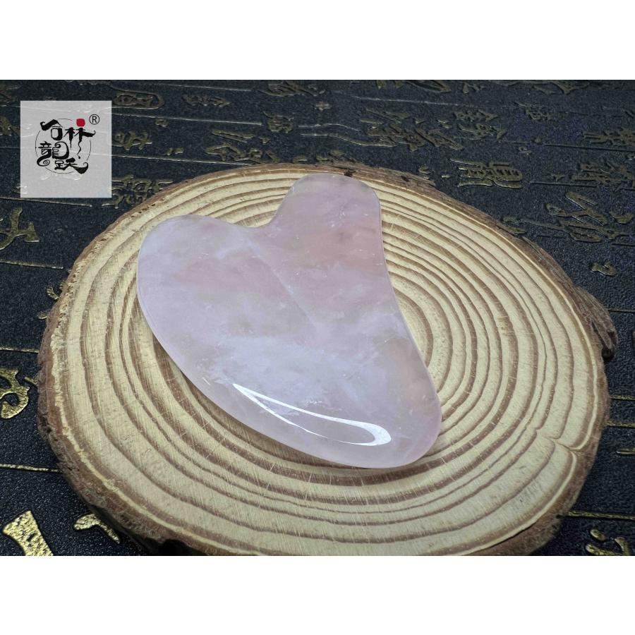 美しいピンク玉髄 顔 体 かっさマッサージ板+ローラー - 画像 (4)