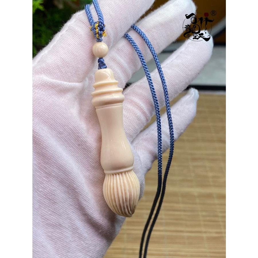 天然 モンマスの牙 精緻 彫刻 文昌筆 ペンダン - 画像 (5)