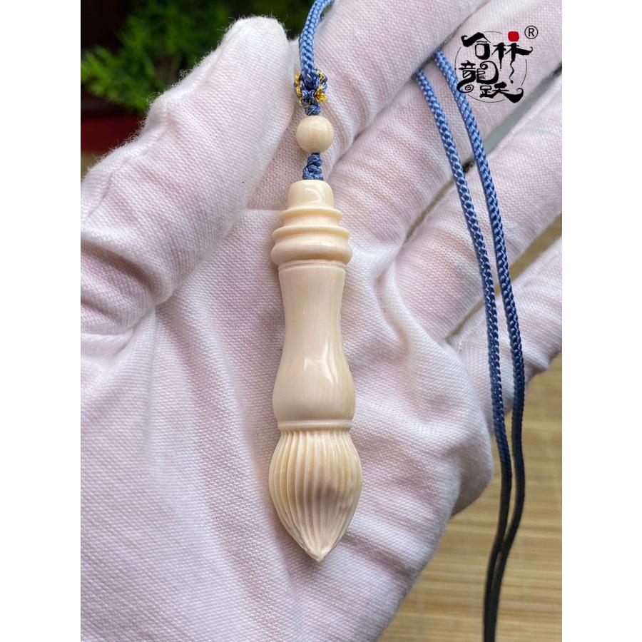 天然 モンマスの牙 精緻 彫刻 文昌筆 ペンダン - 画像 (6)