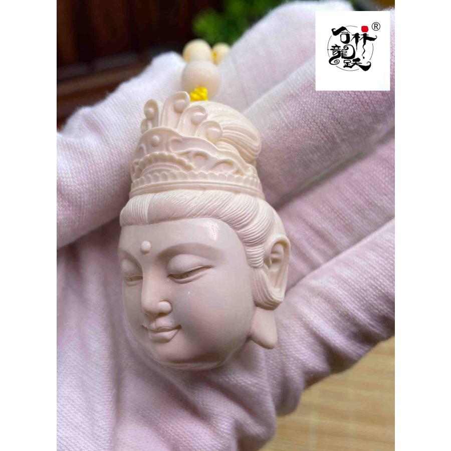 天然マンモス牙美しい手作り観音仏首 ネックレス - 画像 (6)