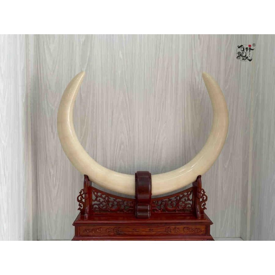 天然マンモス牙美しい手作り彫刻 対向飾り 置物 - 画像 (2)