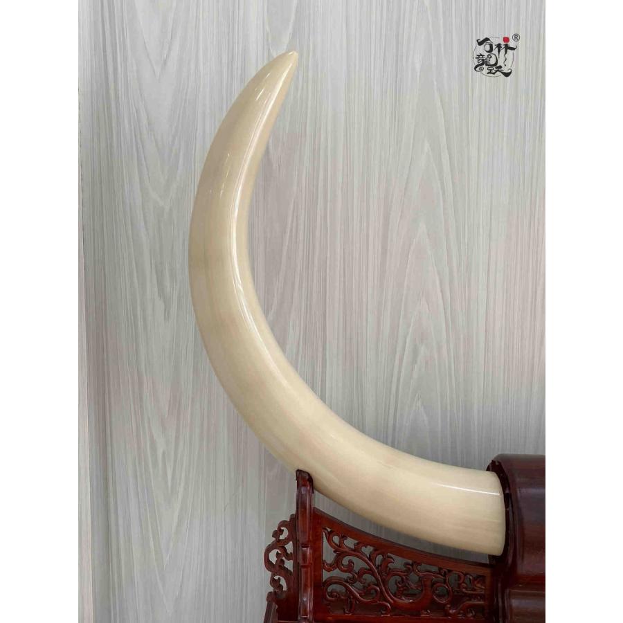 天然マンモス牙美しい手作り彫刻 対向飾り 置物 - 画像 (4)