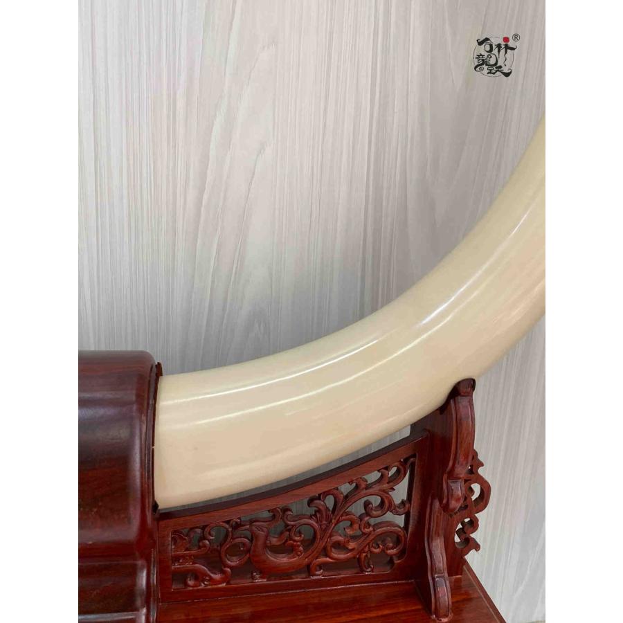 天然マンモス牙美しい手作り彫刻 対向飾り 置物 - 画像 (6)