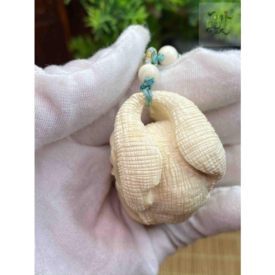 天然マンモス牙美しい手作り彫刻1象神握り物 ブレスレット - 画像 (7)