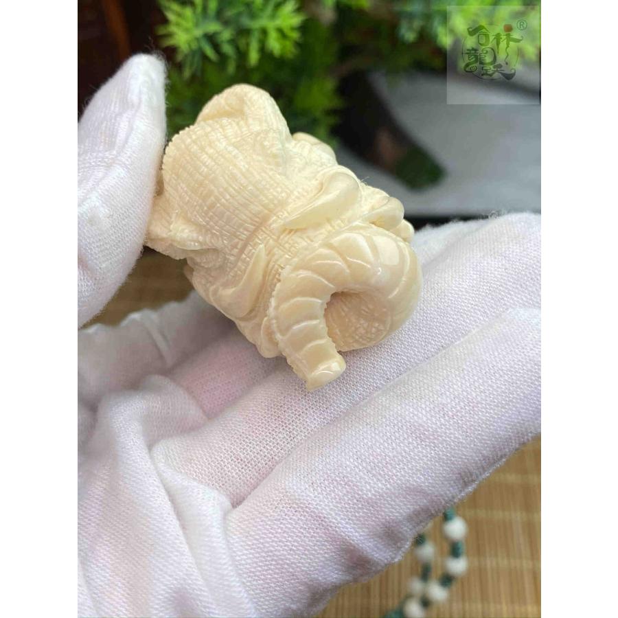 天然マンモス牙美しい手作り彫刻1象神握り物 ブレスレット - 画像 (9)