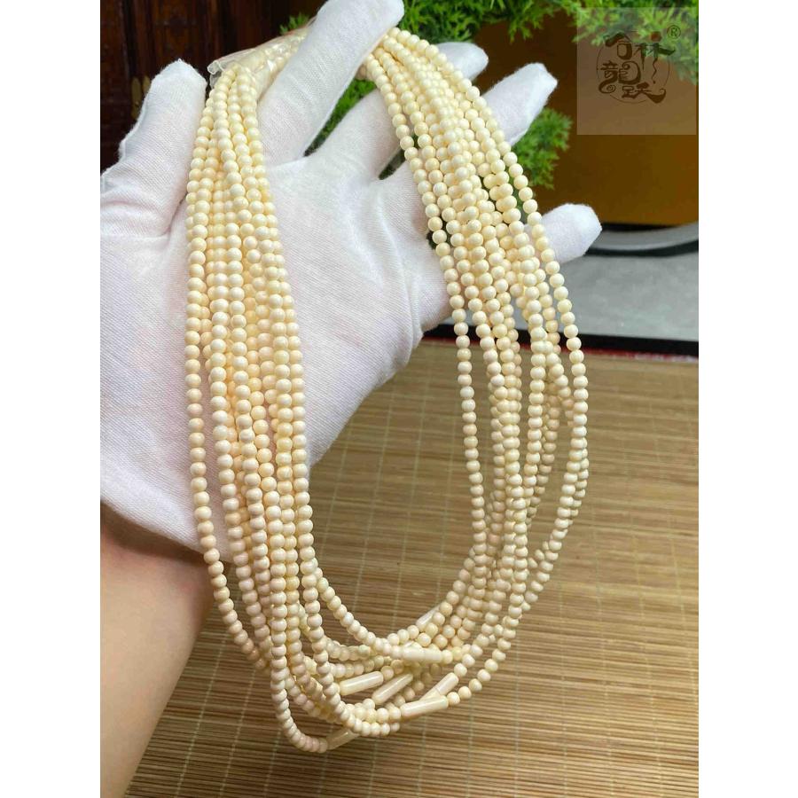天然マンモス歯精巧な手作り4mm円珠手串 - 画像 (7)