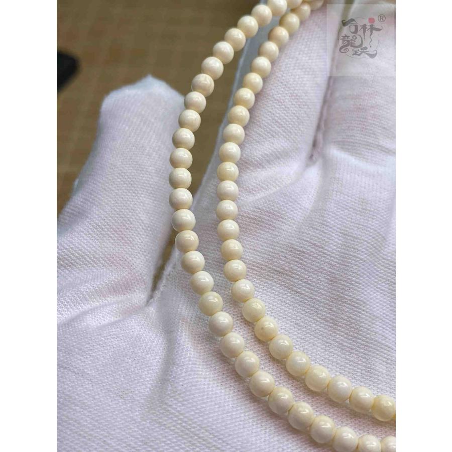 天然マンモス歯精巧な手作り4mm円珠手串 - 画像 (5)