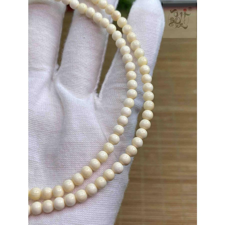 天然マンモス歯精巧な手作り4mm円珠手串 - 画像 (6)