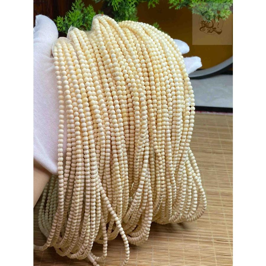 天然マンモス歯精巧な手作り4mm円珠手串 - 画像 (3)