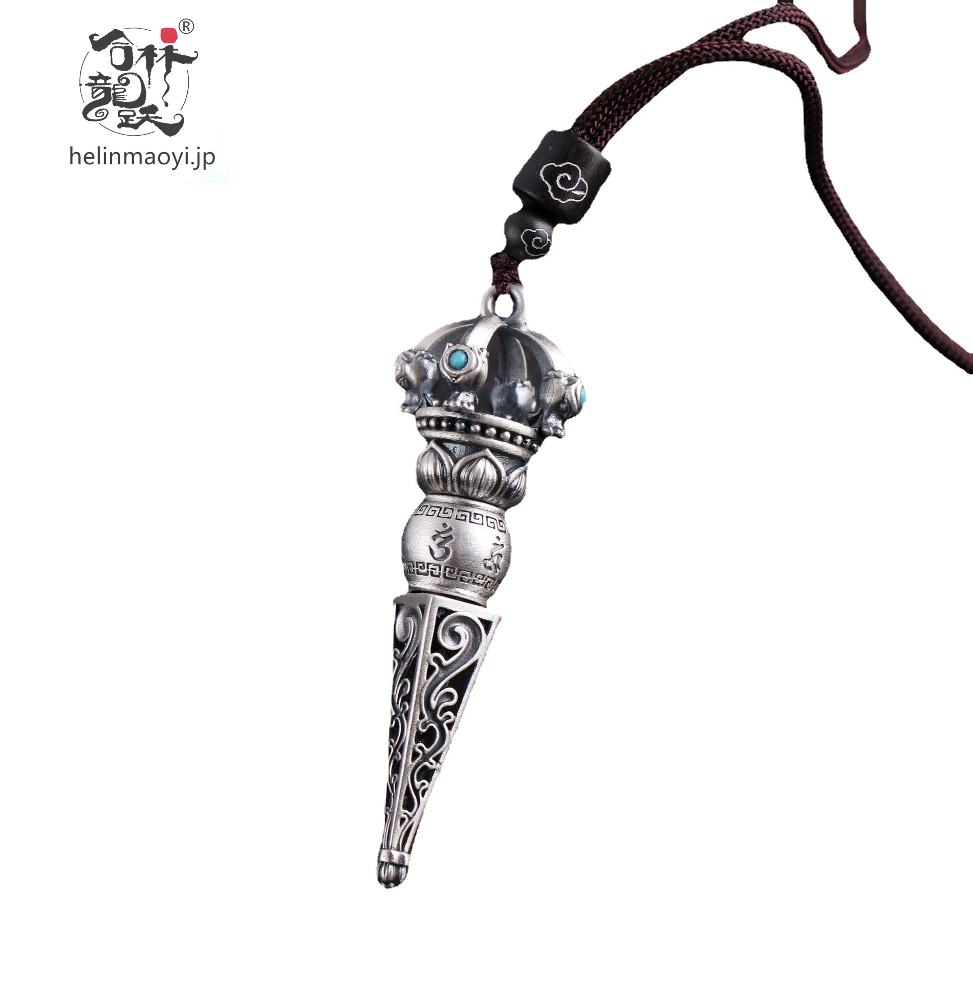 ヴァジュラ、ヴィンテージペンダントネックレス、メンズ925タイシルバーペンダント - 画像 (2)