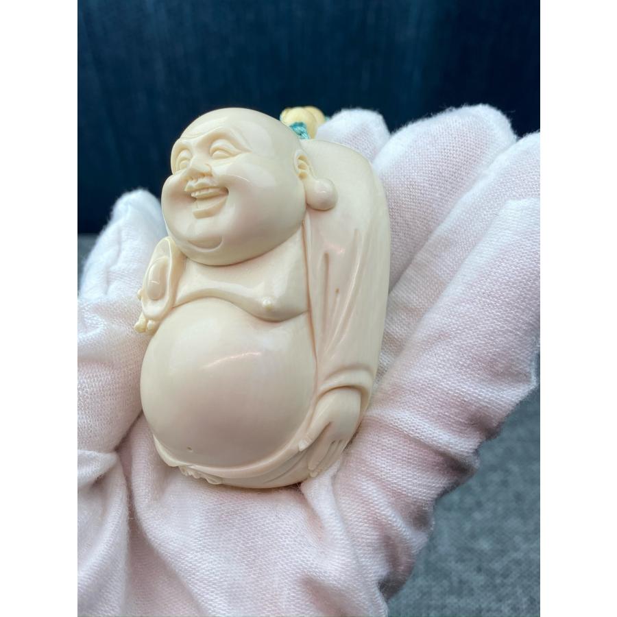 天然マンモス牙美しい手作り彫刻 招財弥勒 ブレスレット 手握り物 - 画像 (5)
