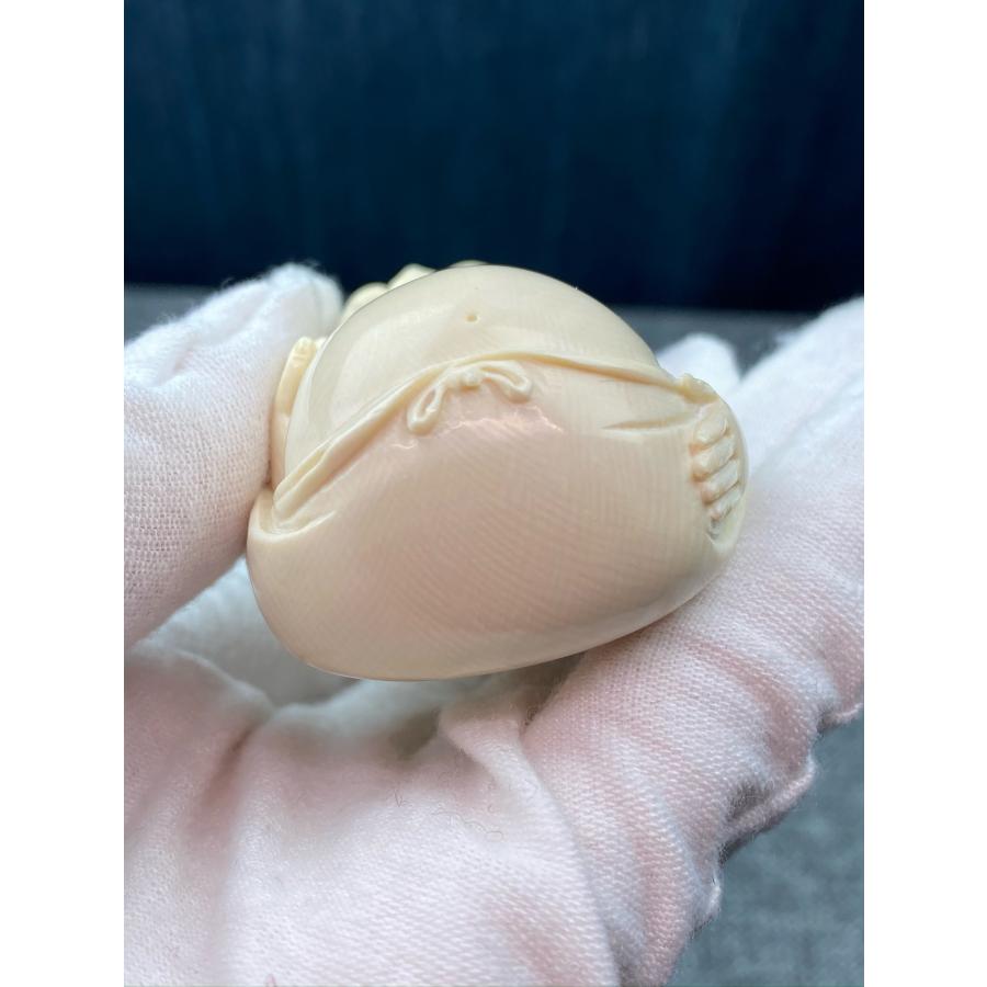 天然マンモス牙美しい手作り彫刻 招財弥勒 ブレスレット 手握り物 - 画像 (6)