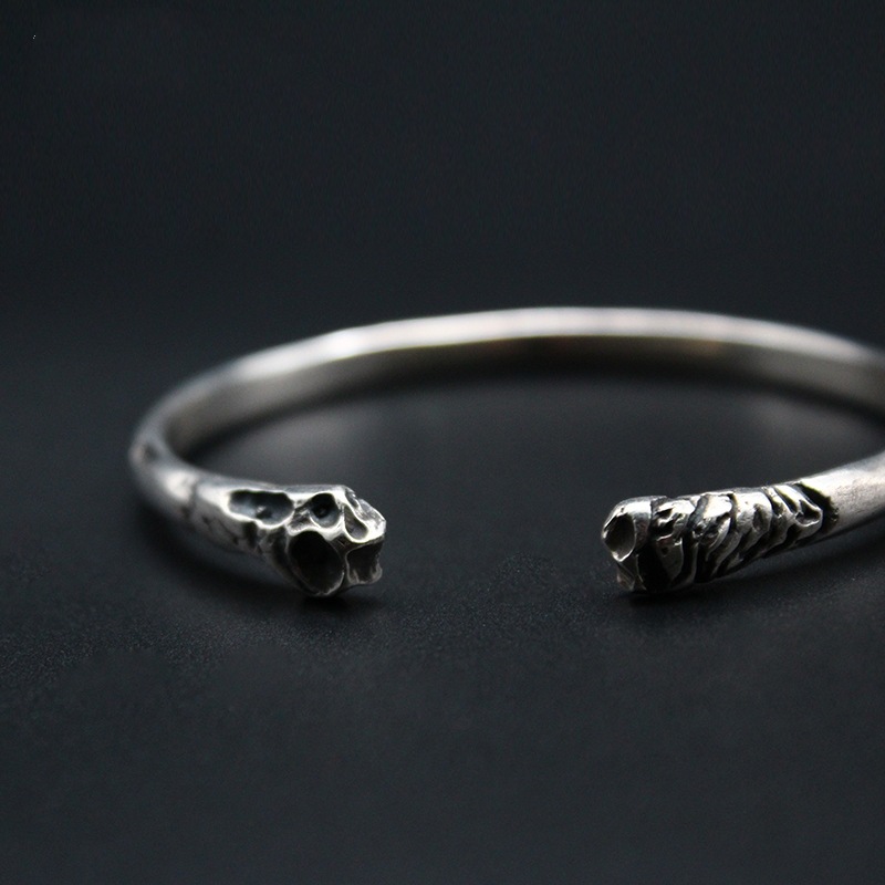 オリジナルデザインの「リブ」ブレスレット、タイシルバーの男女カップルブレスレット、レトロスタイルのブレスレット - 画像 (3)