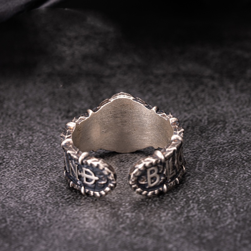 タイシルバードラゴンフレイムリング、オープンピンキーリング、シングルリング、レトロな個性的なオールマッチリング - 画像 (4)