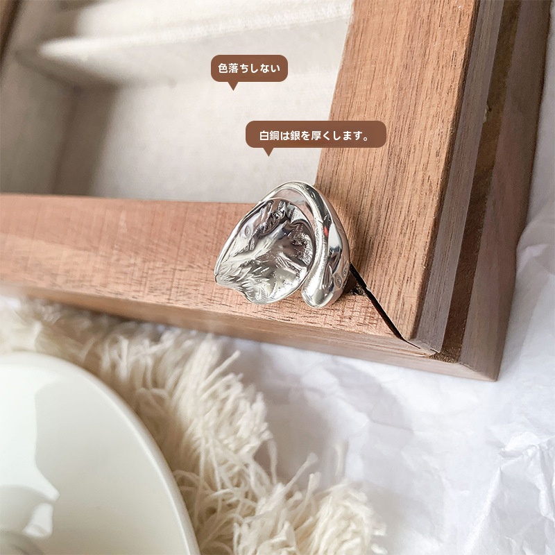 東大門、韓国、色褪せないジュエリー、女性の個性を際立たせるスタイル、誇張された個性、オープン925シルバーリング - 画像 (7)