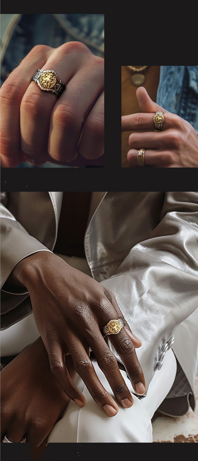 タイシルバードラゴンフレイムリング、オープンピンキーリング、シングルリング、レトロな個性的なオールマッチリング - 画像 (9)