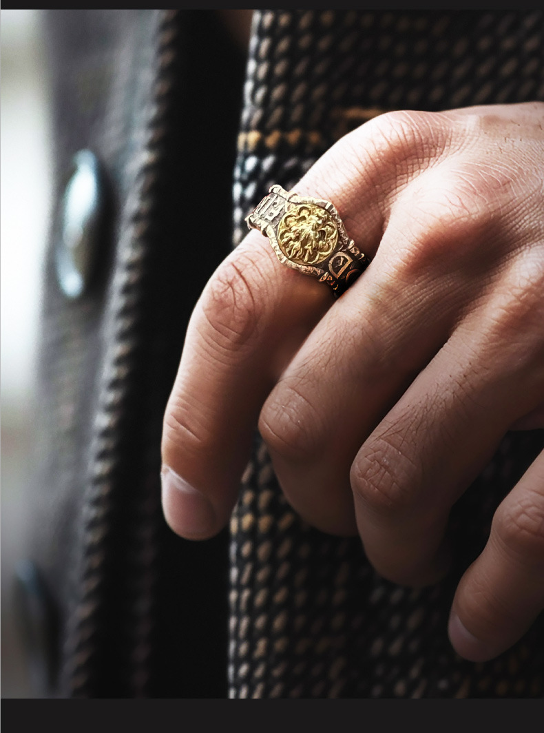 タイシルバードラゴンフレイムリング、オープンピンキーリング、シングルリング、レトロな個性的なオールマッチリング - 画像 (10)